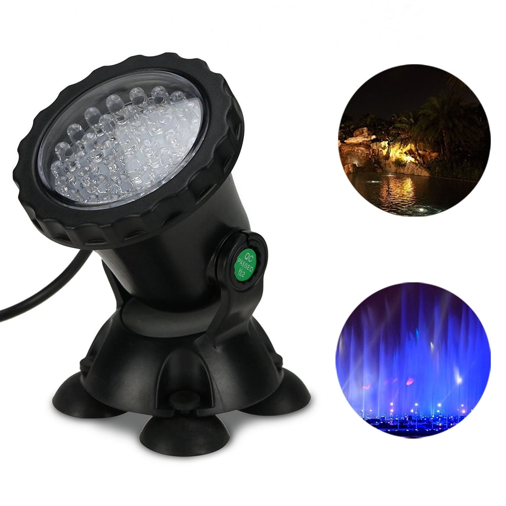 XUNATA LED Pond Light Waterproof IP68 Submersible Spotlight with 36 LED Color Changing Spot Light for Aquarium Garden Pond Pool Tank Fountain Waterfall Set of 1 RGB Lawn Light